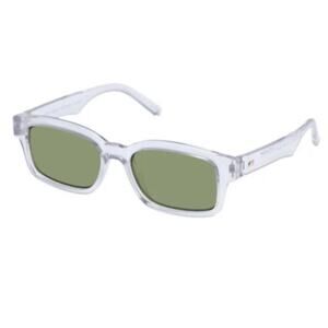 New Le Specs Recarmito Mens Muted Green Lenses Crystal Clear Sunglasses